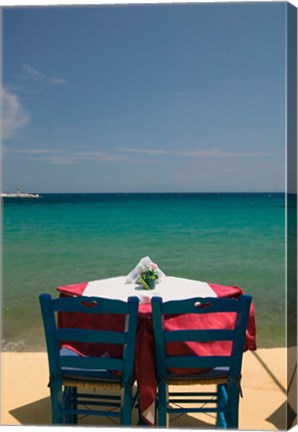 Framed Greece, Aegean Islands, Samos, Waterfront caf? Print