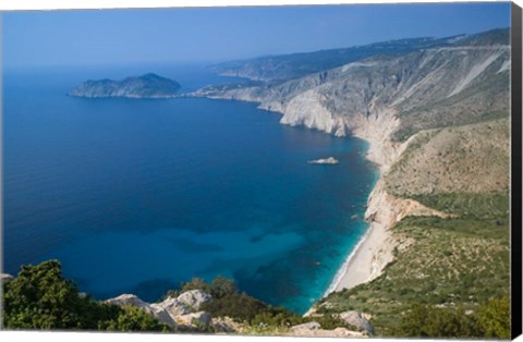 Framed Coastline View, Assos, Kefalonia, Ionian Islands, Greece Print