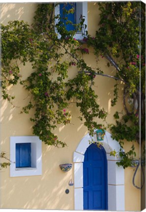 Framed Detail of Pastel Colored Condo, Assos, Kefalonia, Ionian Islands, Greece Print