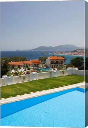 Framed Greece, Aegean Islands, Samos, Resort Pool Print