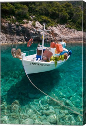 Framed Greece, Ionian Islands, Zakynthos, Fishing Boat Print