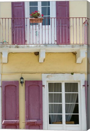 Framed House Detail, Yacht Harbor, Fiskardo, Kefalonia, Ionian Islands, Greece Print