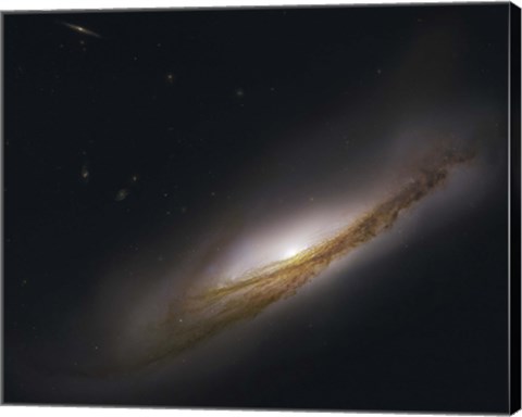 Framed NGC 3190, a spiral galaxy in the Constellation Leo Print