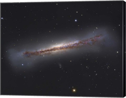 Framed NGC 3628, an unbarred spiral galaxy in the Constellation Leo Print