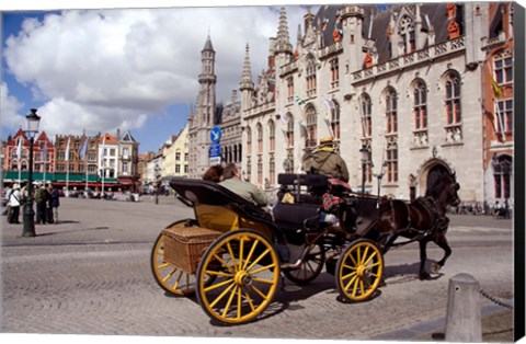 Framed Horsedrawn Carriage Ride, Belgium Print