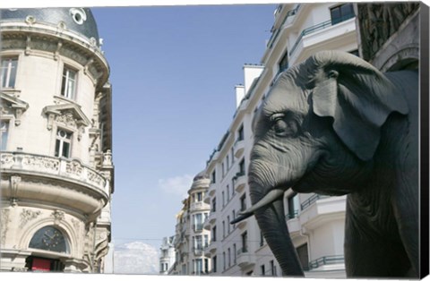 Framed Elephant Fountain, French Alps Print