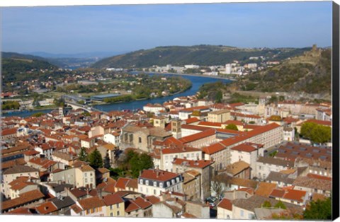 Framed Aerial View of Vienne, France Print