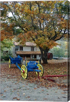 Framed Vivarais Railway Stop and Wagon Print