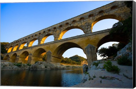 Framed Sunrise Scenic of a Provence Region Town, France Print