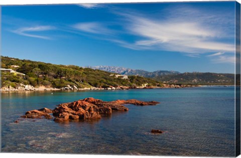 Framed Cala Rossa Beach, France Print