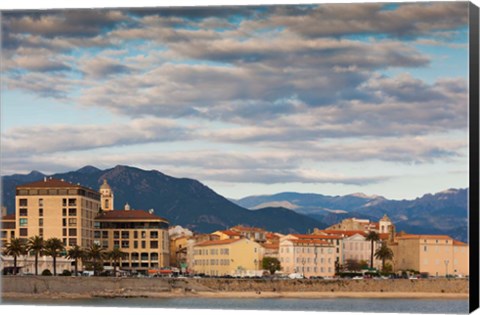 Framed Seaside City View of Corsica Print