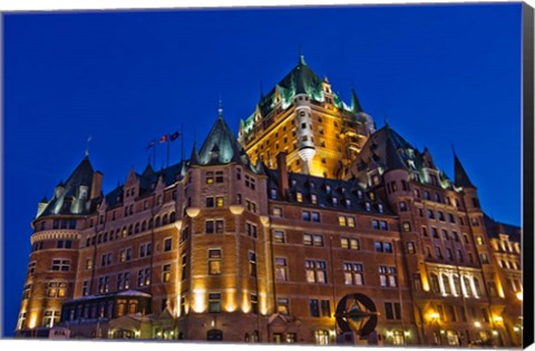 Framed Chateau Frontenac Hotel at Night Print