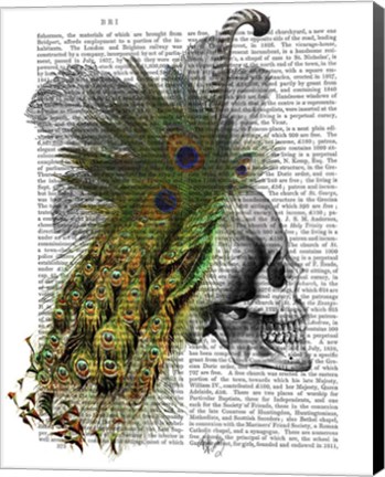 Framed Skull With Feather Headress Print