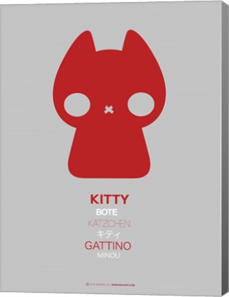 Framed Red Kitty Multilingual Print