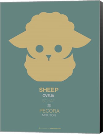 Framed Yellow Sheep Multilingual Print