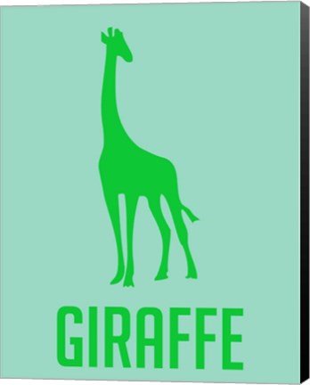 Framed Giraffe Green Print