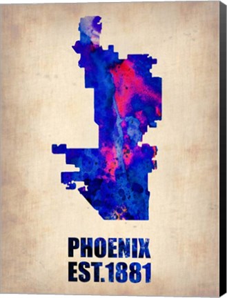 Framed Phoenix Watercolor Map Print