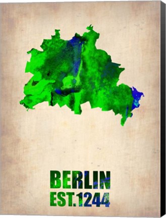 Framed Berlin Watercolor Map Print