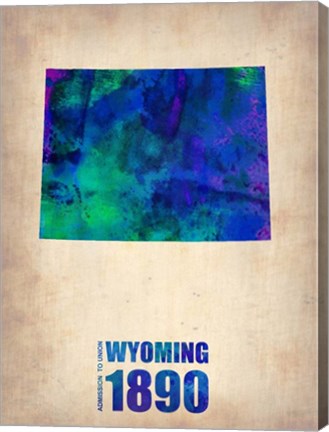 Framed Wyoming Watercolor Map Print