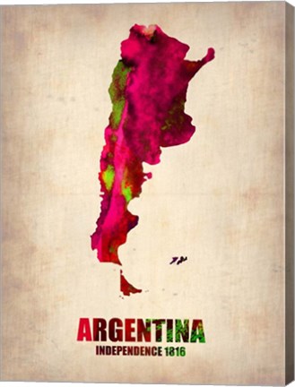 Framed Argentina Watercolor Map Print