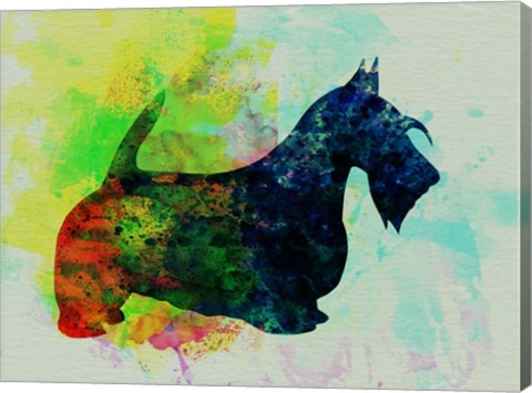 Framed Scottish Terrier Watercolor Print