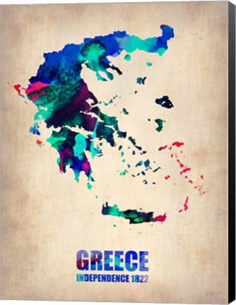 Framed Greece Watercolor Print