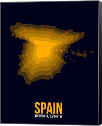 Framed Spain Radiant Map 2 Print