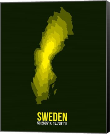 Framed Sweden Radiant Map 3 Print