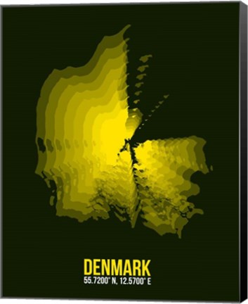 Framed Denmark Radiant Map 1 Print