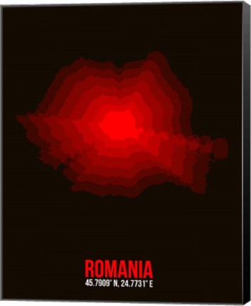 Framed Romania Radiant Map 1 Print