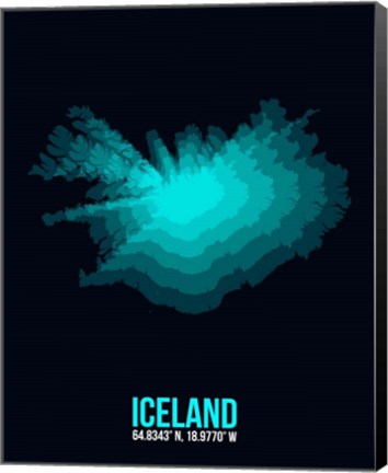 Framed Iceland Radiant Map 2 Print