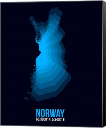 Framed Norway Radiant Map 2 Print