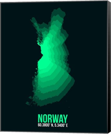 Framed Norway Radiant Map 3 Print