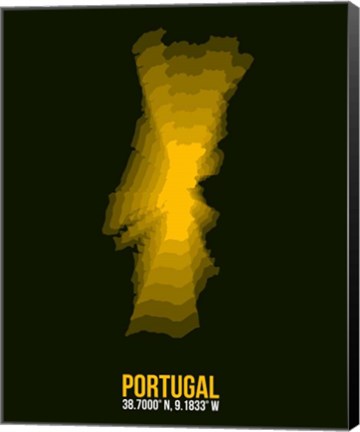 Framed Portugal Radiant Map 3 Print