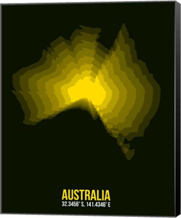 Framed Australia Radiant Map 3 Print