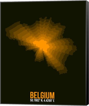 Framed Belgium Radiant Map 2 Print