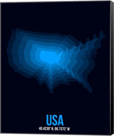 Framed USA Radiant Map 1 Print