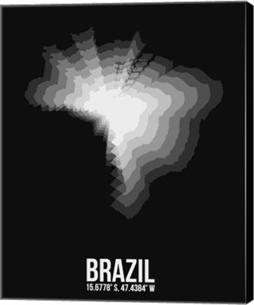 Framed Brazil Radiant Map 4 Print