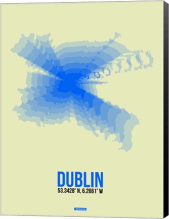 Framed Dublin Radiant Map 1 Print