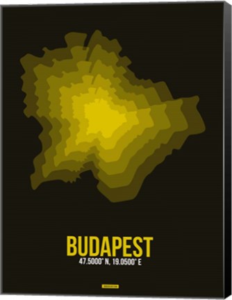 Framed Budapest Radiant Map 1 Print