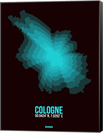 Framed Cologne Radiant Map 2 Print