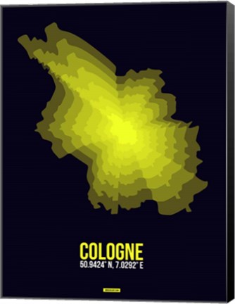 Framed Cologne Radiant Map 3 Print