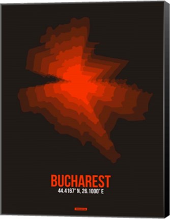 Framed Bucharest Radiant Map 1 Print