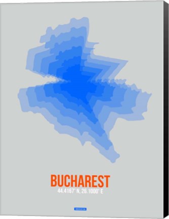 Framed Bucharest Radiant Map 2 Print