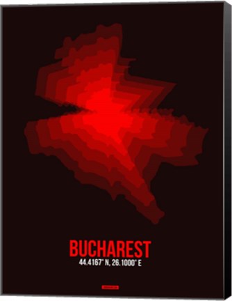 Framed Bucharest Radiant Map 4 Print