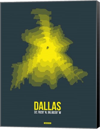 Framed Dallas Radiant Map 1 Print