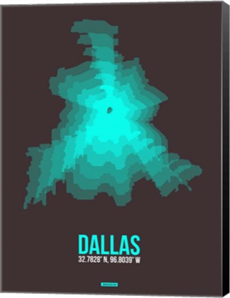 Framed Dallas Radiant Map 2 Print