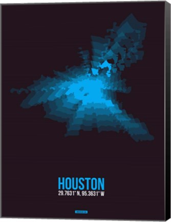 Framed Houston Radiant Map 1 Print