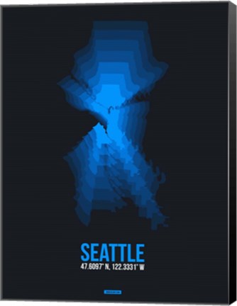 Framed Seattle Radiant Map 2 Print