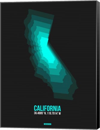 Framed California Radiant Map 3 Print